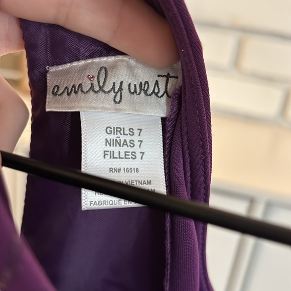 Emily West Girls Purple High-Low Glitter Floral Dress - Picture 4 of 7